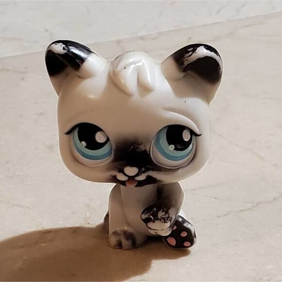 LITTLEST pet shop‎ 2005 magic motion black white cat - Picture 1 of 6